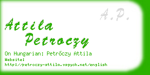 attila petroczy business card