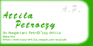 attila petroczy business card